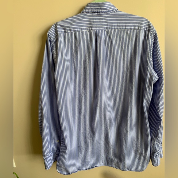 Blue with White Stripes Ralph Lauren Long Sleeve Button Down Shirt - Picture 2 of 7